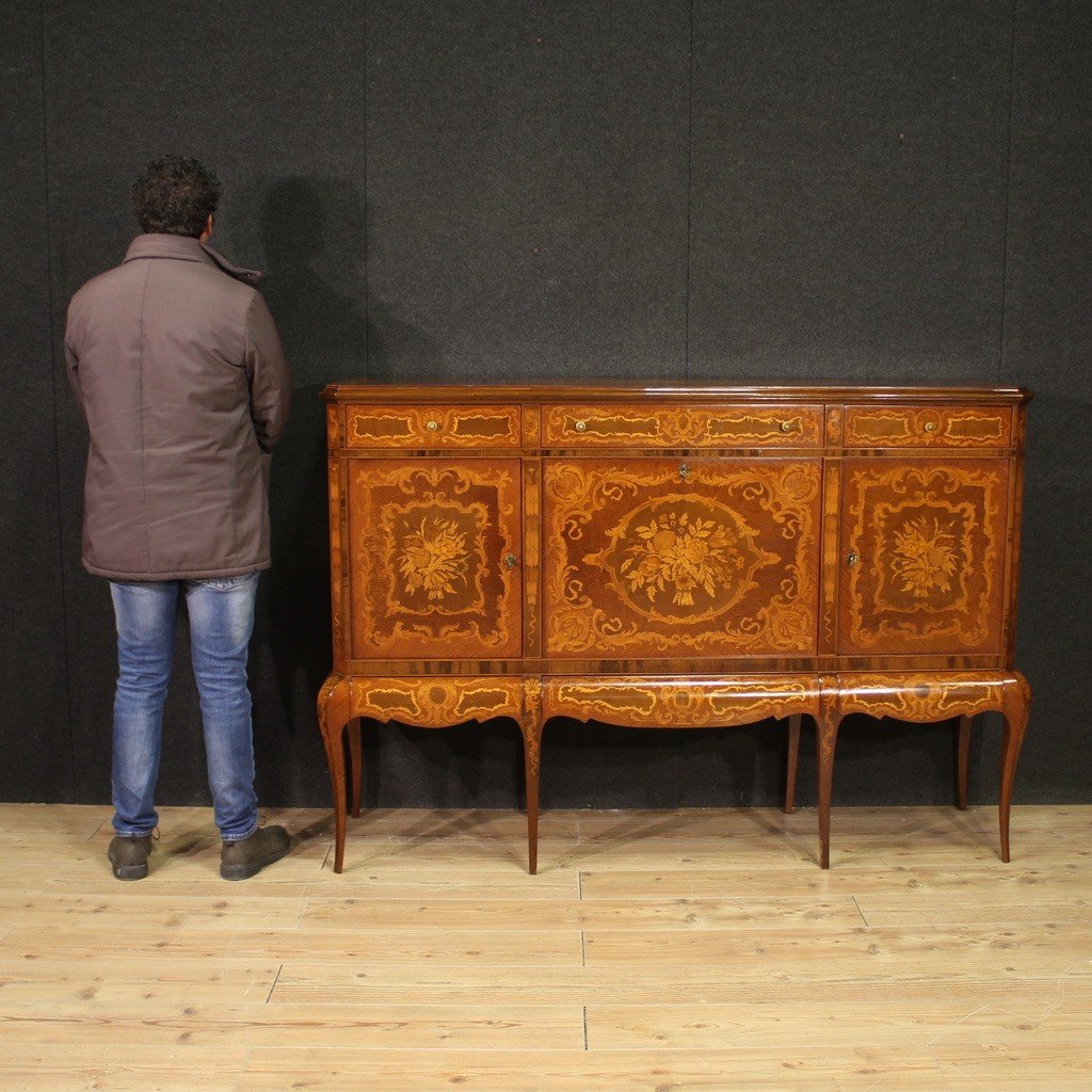 Great 20th Century Inlaid Wood Bar Cabinet-photo-3