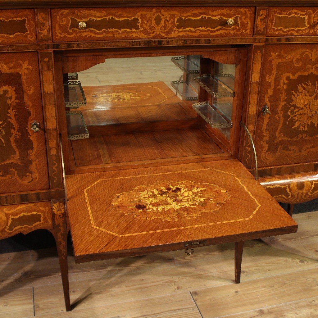 Great 20th Century Inlaid Wood Bar Cabinet-photo-4