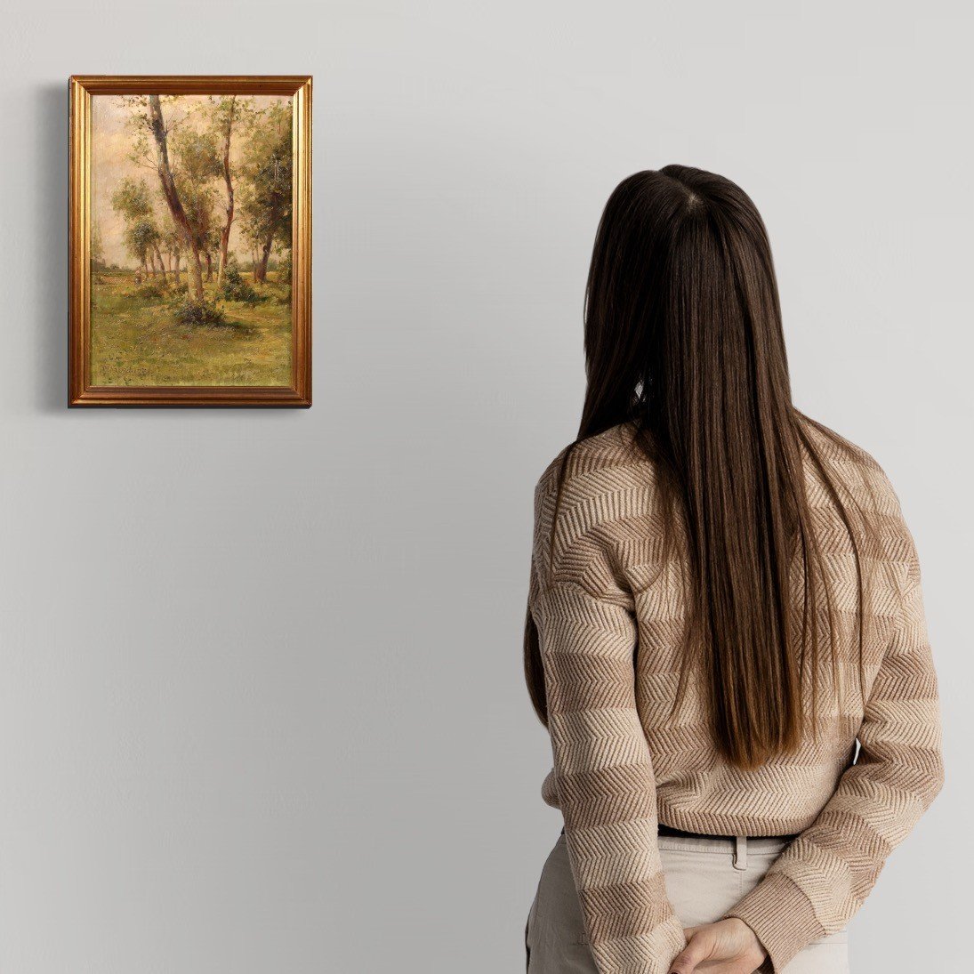 Tableau Italien Paysage Signé De M. Gheduzzi Des Années 40-photo-2