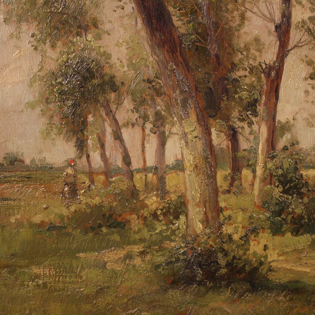 Tableau Italien Paysage Signé De M. Gheduzzi Des Années 40-photo-2