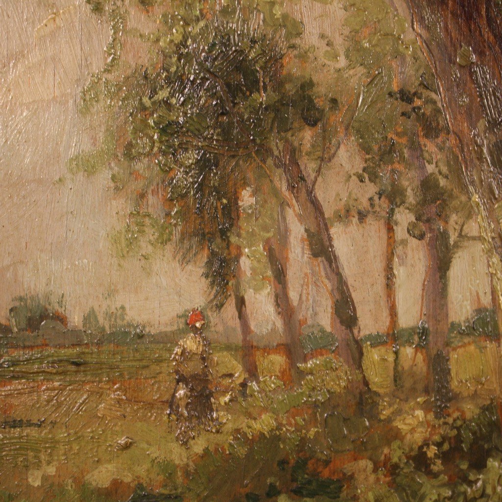 Tableau Italien Paysage Signé De M. Gheduzzi Des Années 40-photo-3