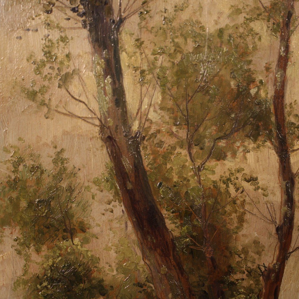 Tableau Italien Paysage Signé De M. Gheduzzi Des Années 40-photo-7