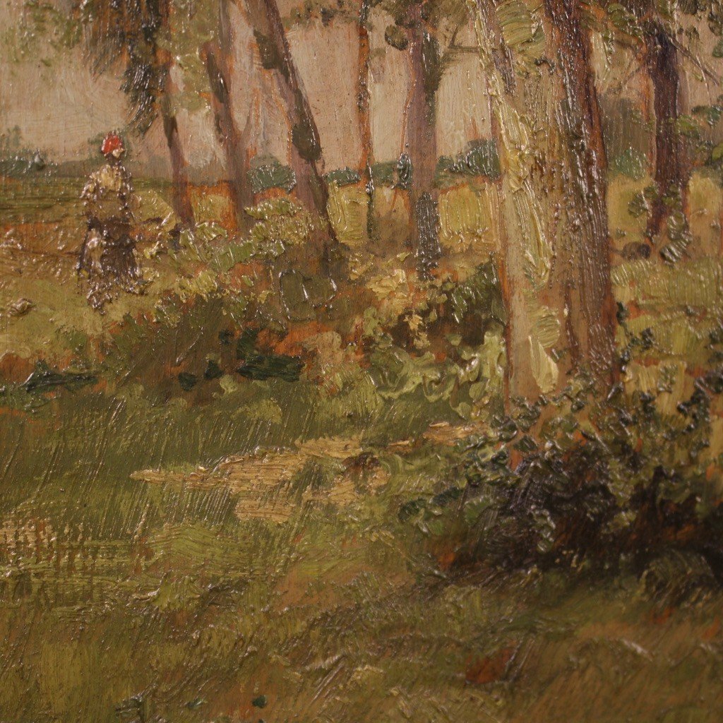 Tableau Italien Paysage Signé De M. Gheduzzi Des Années 40-photo-8