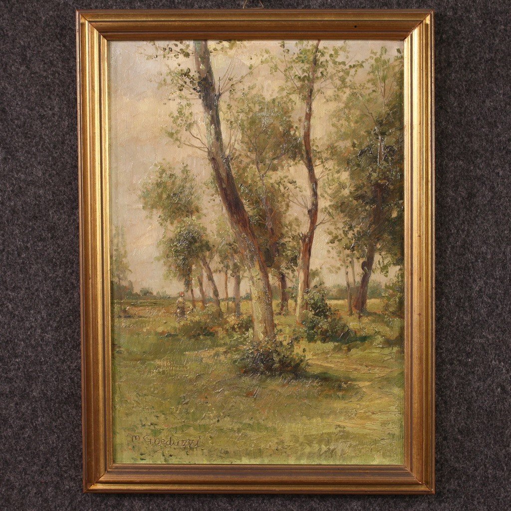 Tableau Italien Paysage Signé De M. Gheduzzi Des Années 40
