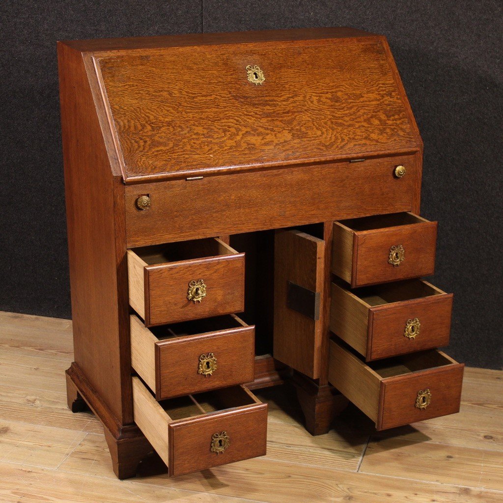 Bureau De Pente Hollandais En Chêne Du 20ème Siècle-photo-4