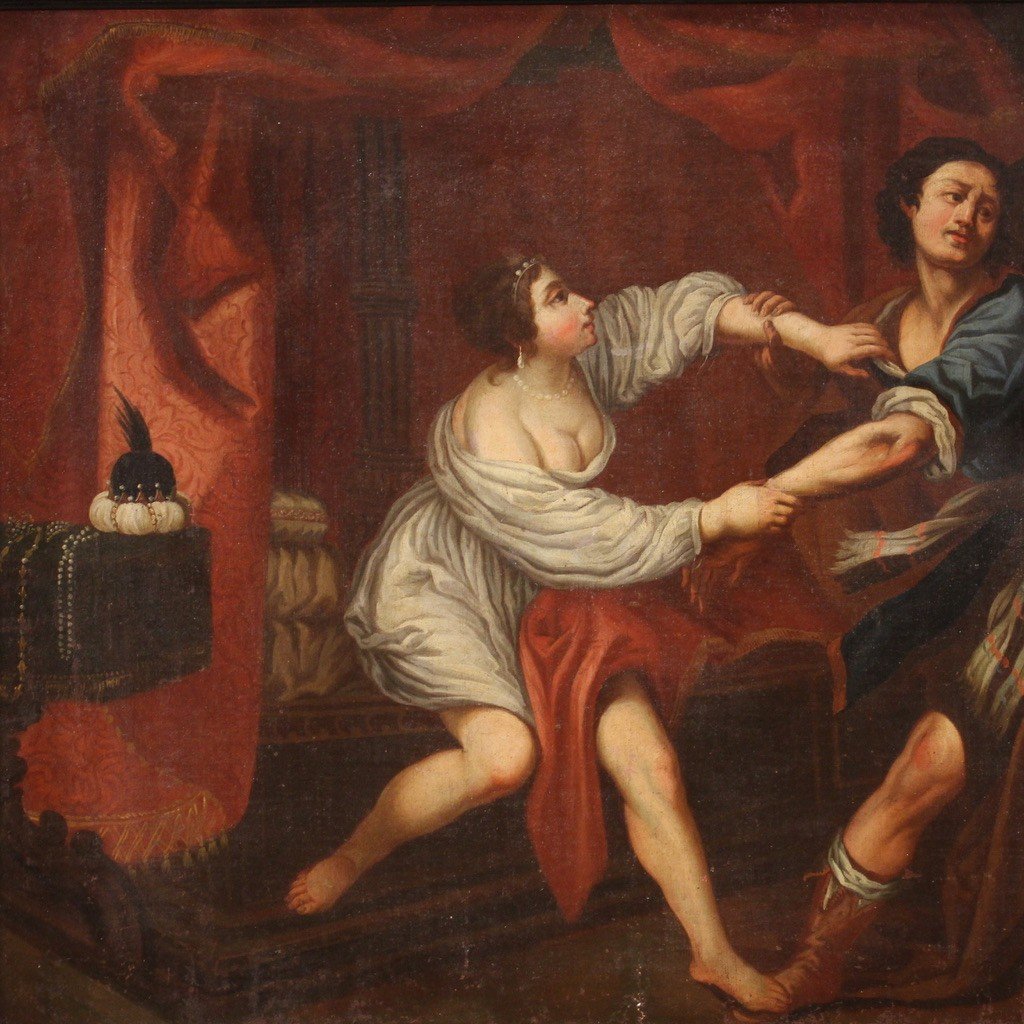 Tableau Du 18ème Siècle, Joseph Et La Femme De Putiphar-photo-3