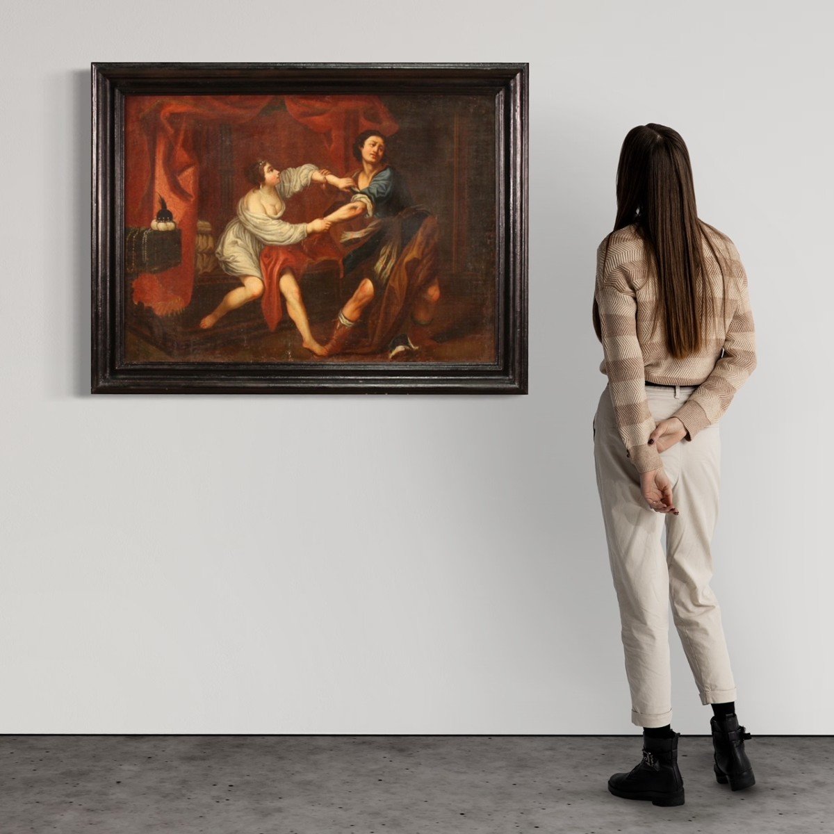 Tableau Du 18ème Siècle, Joseph Et La Femme De Putiphar-photo-4