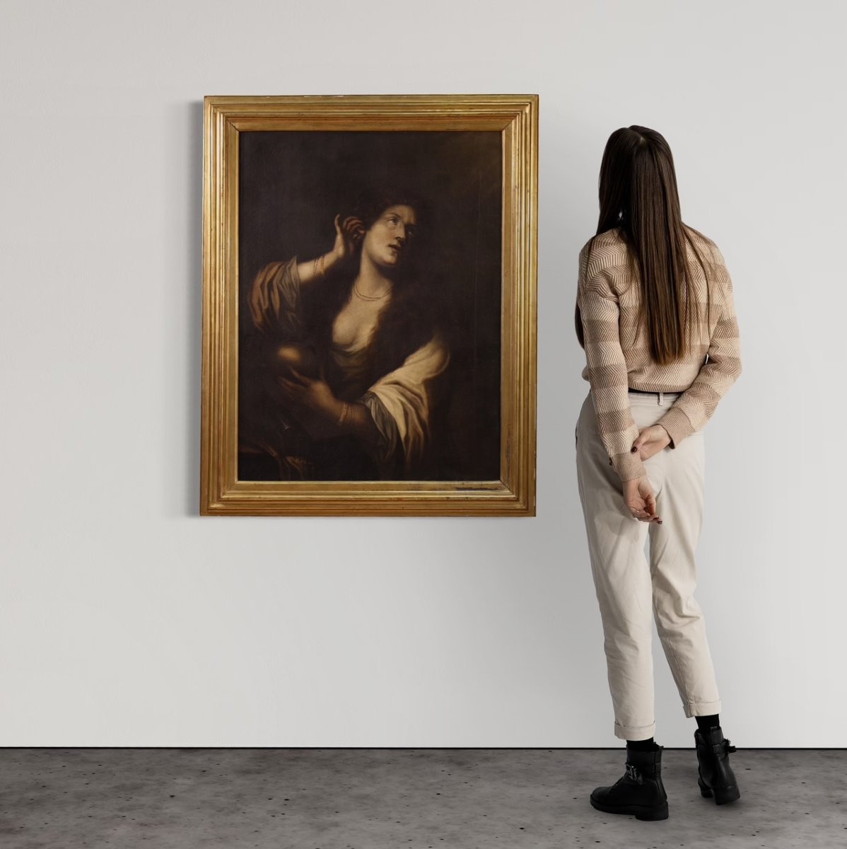 17th Century Italian Painting, Magdalene Renouncing The Vanities-photo-3