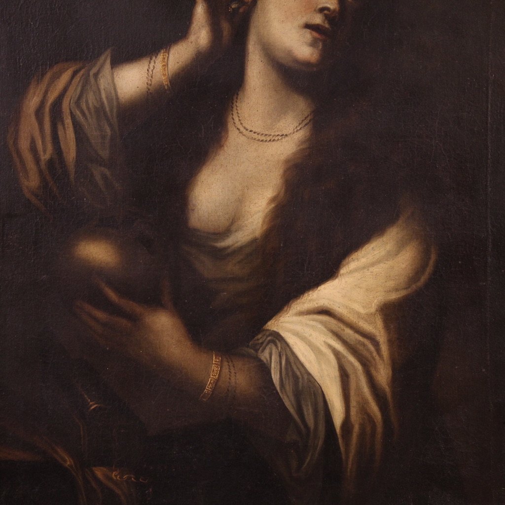17th Century Italian Painting, Magdalene Renouncing The Vanities-photo-4