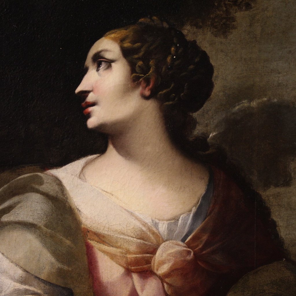 Pair Of 17th Century Italian Paintings, The Delphic Sibyl And The Cumaean Sibyl-photo-8