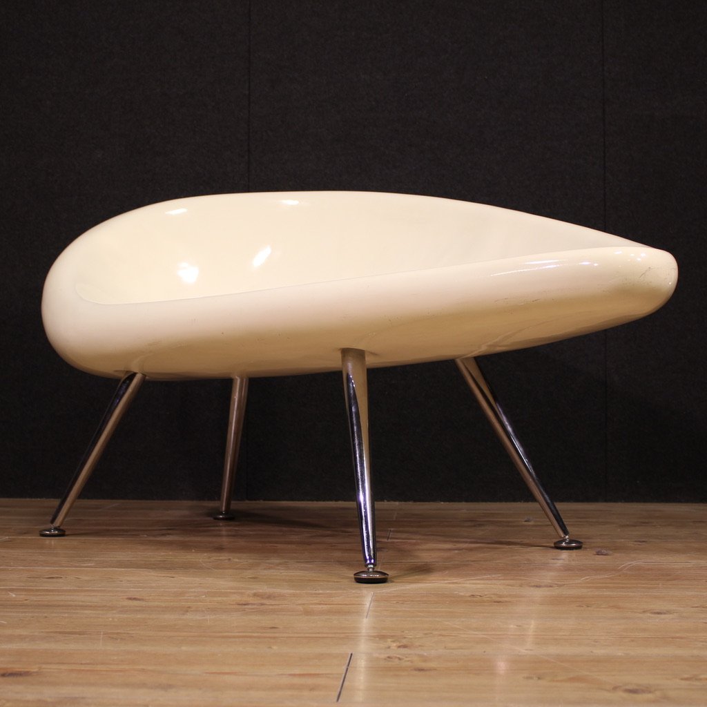 70's Design Sofa In Fiberglass And Chromed Metal-photo-6