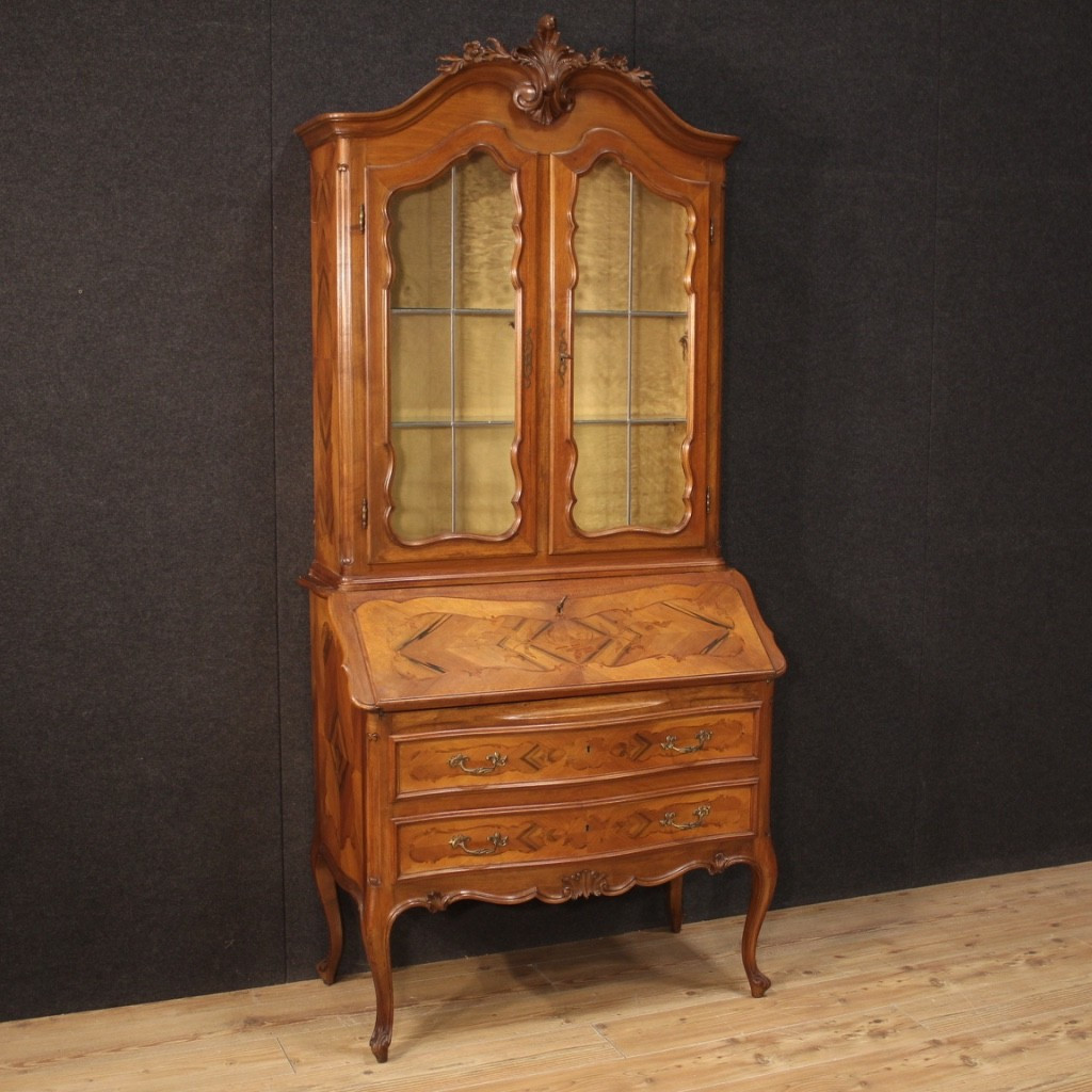Vitrine Italienne Double Corps Des Années 1950