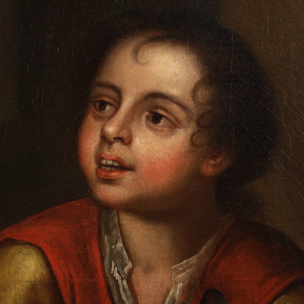 Grande Peinture Espagnole Scène De Genre Du 18ème Siècle-photo-1