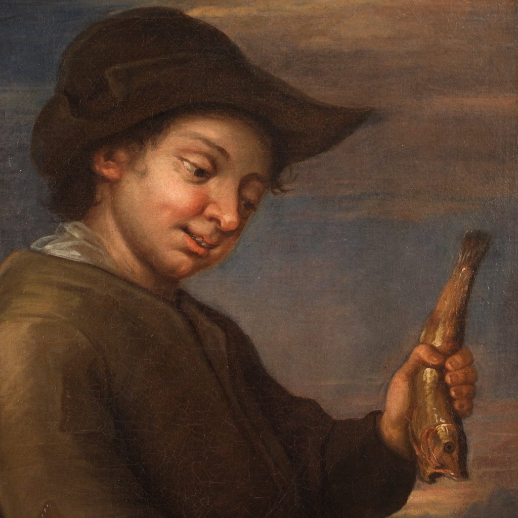 Grande Peinture Espagnole Scène De Genre Du 18ème Siècle-photo-2