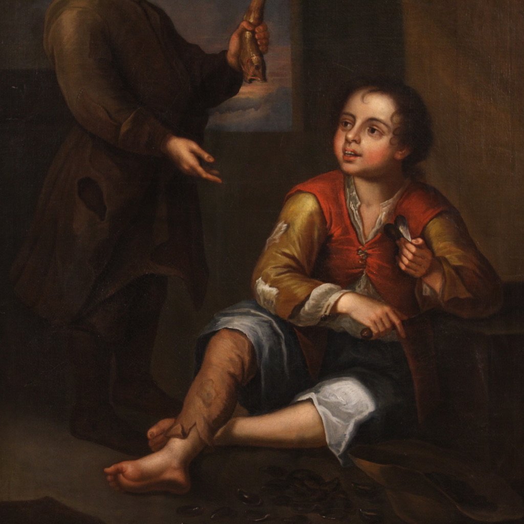 Grande Peinture Espagnole Scène De Genre Du 18ème Siècle-photo-5