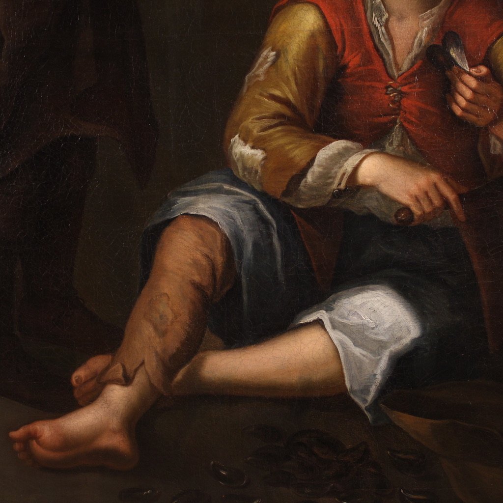 Grande Peinture Espagnole Scène De Genre Du 18ème Siècle-photo-8