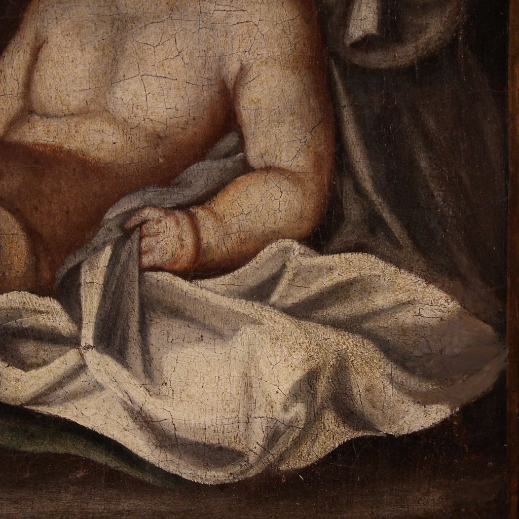 Petit Tableau Religieux Du 18ème Siècle, Vierge à l'Enfant-photo-7