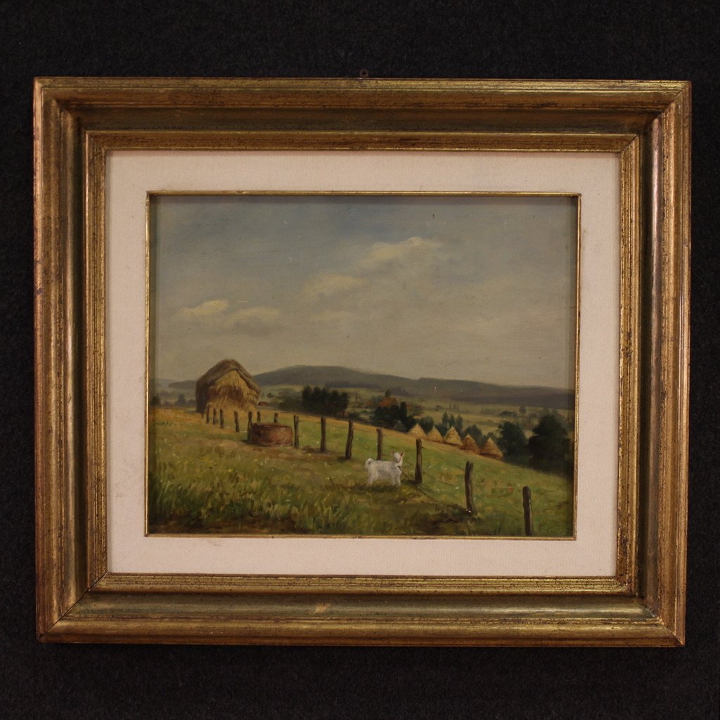 Petit Tableau De Paysage Signé Du 20ème Siècle-photo-2