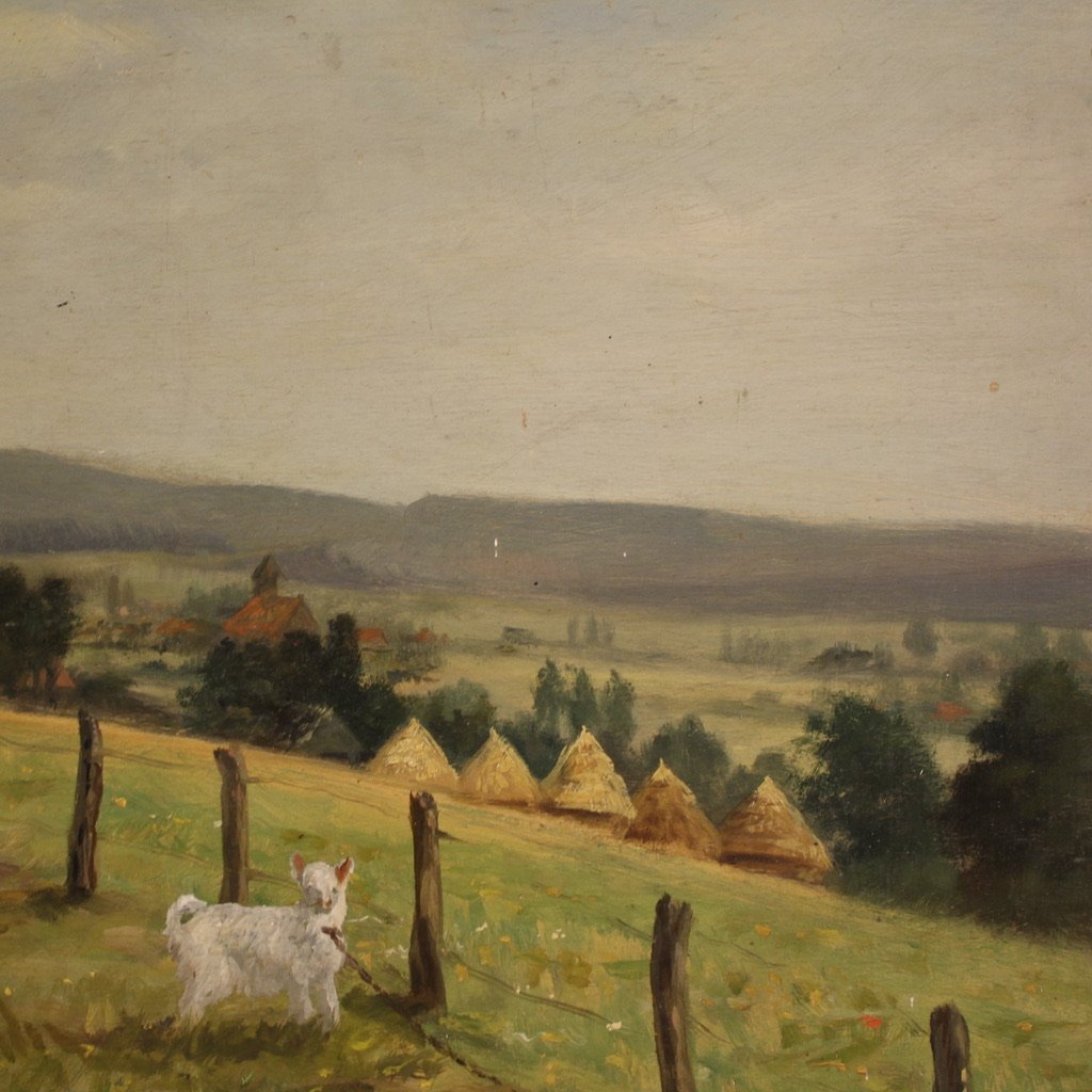 Petit Tableau De Paysage Signé Du 20ème Siècle-photo-8