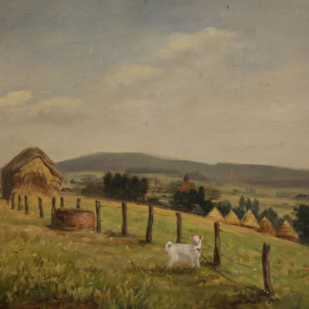 Petit Tableau De Paysage Signé Du 20ème Siècle