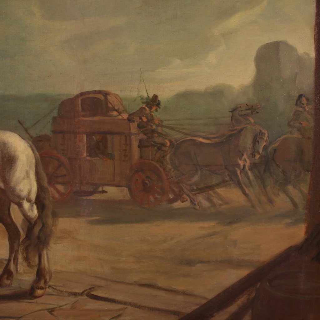 Tableau Italien Signé Mattia Traverso, Scène De Genre-photo-6