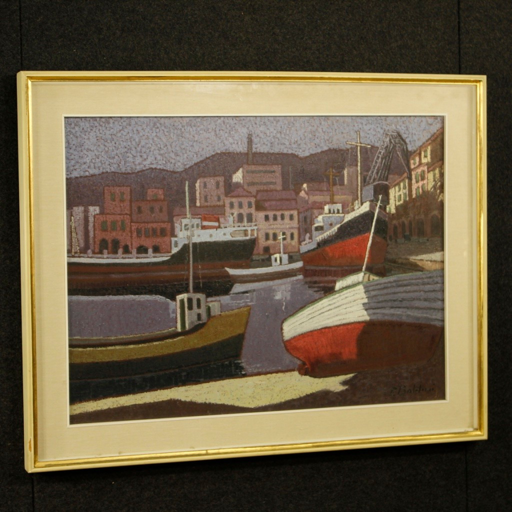Tableau Italien Marine Signée Du 20ème Siècle