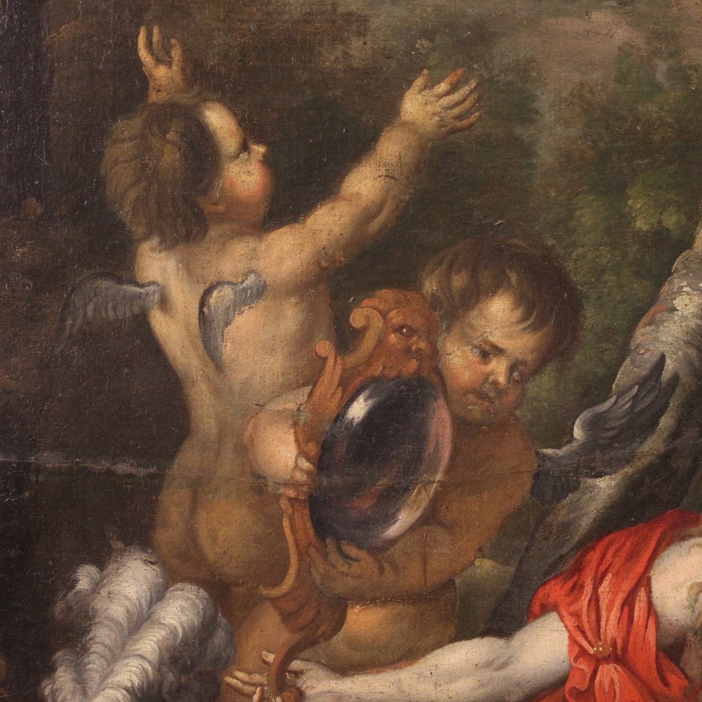 Great 17th Century Flemish Painting, Rinaldo And Armida-photo-8