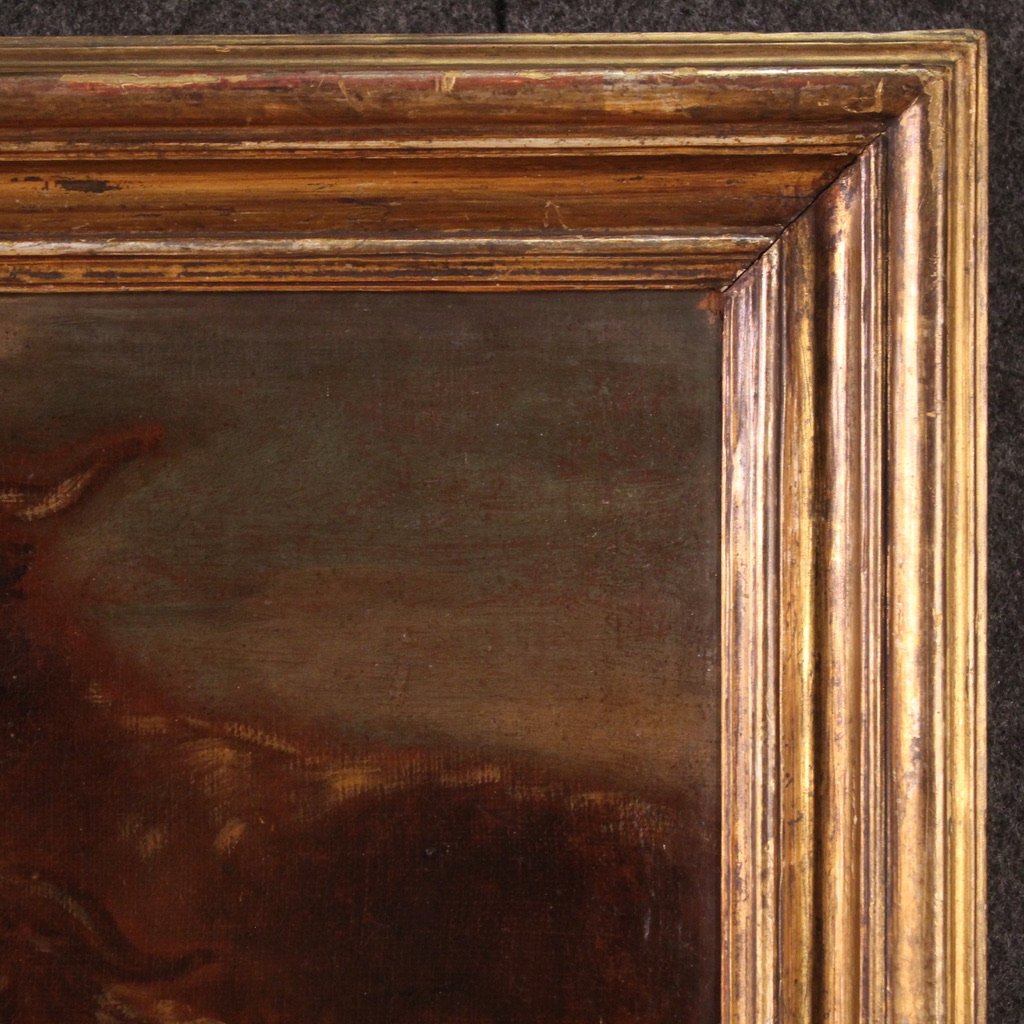 Tableau Italien Du 17ème Siècle, Paysage Avec Animaux De Pâturage-photo-4