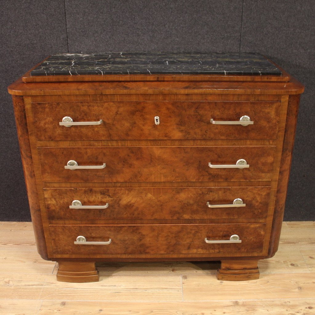 Italian 20th Century Art Deco Style Chest Of Drawers-photo-2