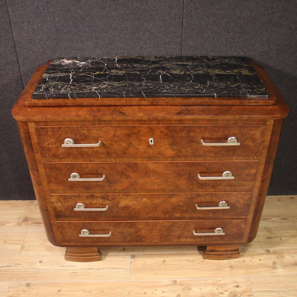 Italian 20th Century Art Deco Style Chest Of Drawers-photo-2