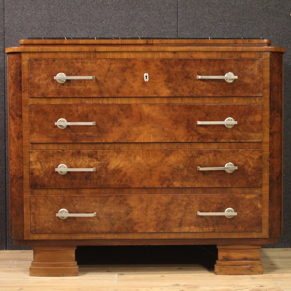Italian 20th Century Art Deco Style Chest Of Drawers-photo-5