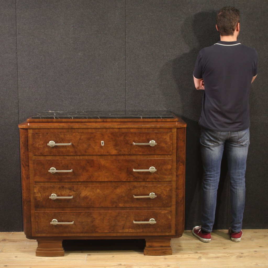 Italian 20th Century Art Deco Style Chest Of Drawers-photo-8