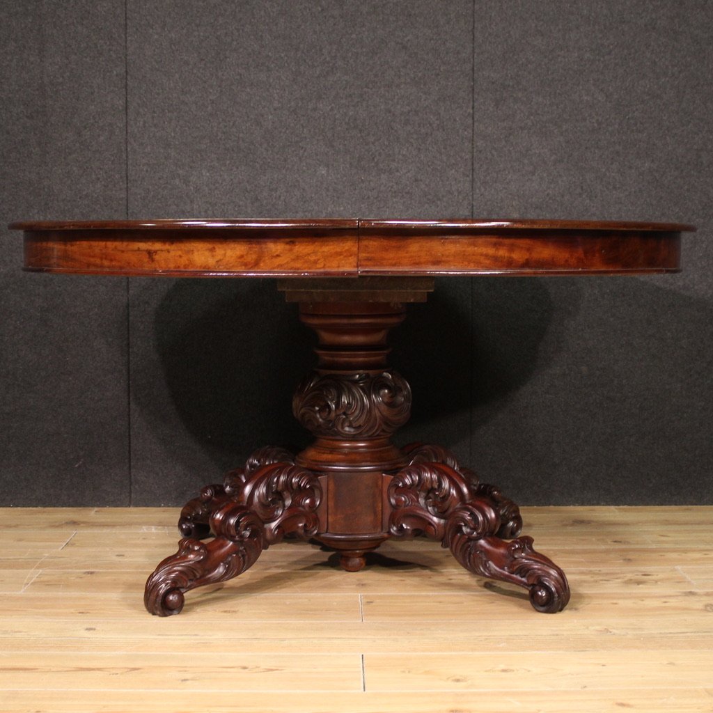 Table Extensible En Acajou Du 19ème Siècle-photo-3