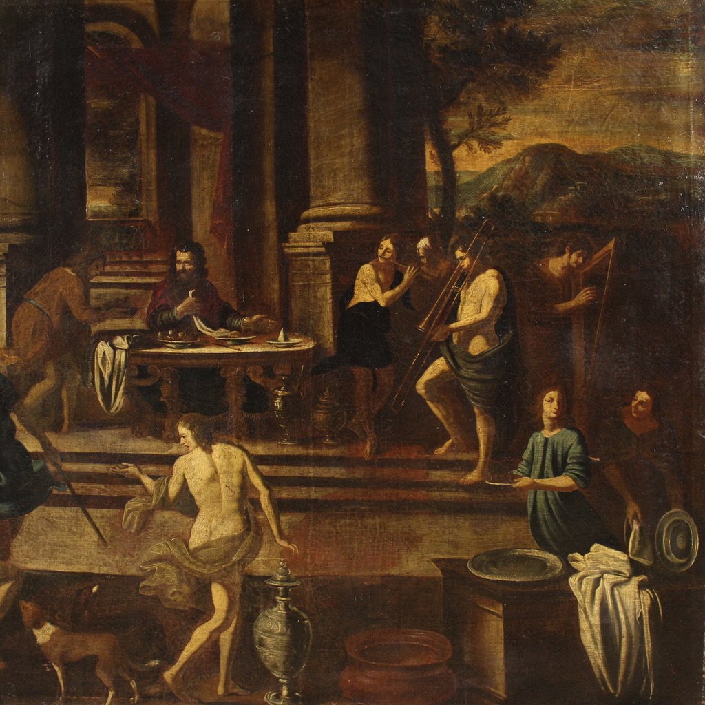 Grand Tableau Italien Du 17ème Siècle, Le Banquet d'Hérode-photo-1