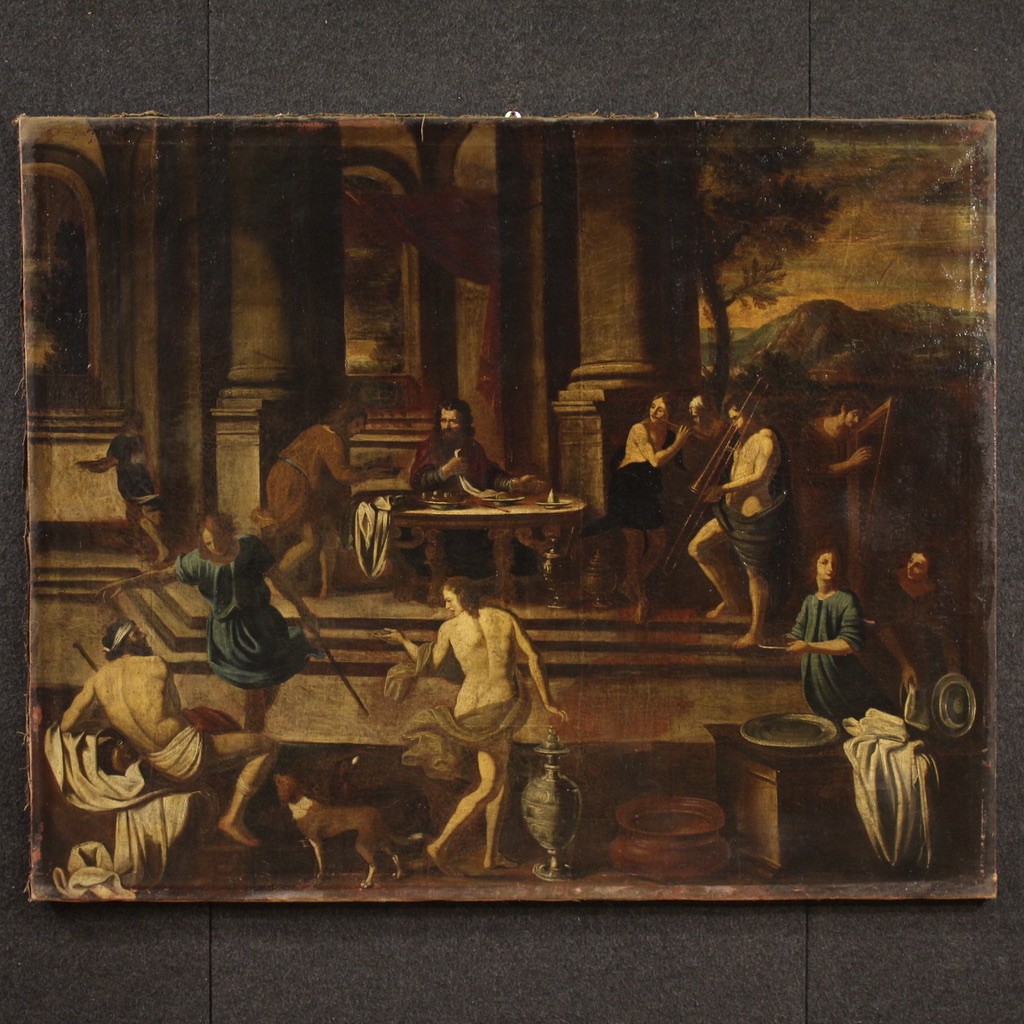 Grand Tableau Italien Du 17ème Siècle, Le Banquet d'Hérode