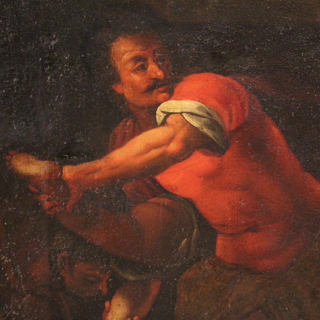 Antique Religious Painting From The 17th Century, The Massacre Of The Innocents-photo-6