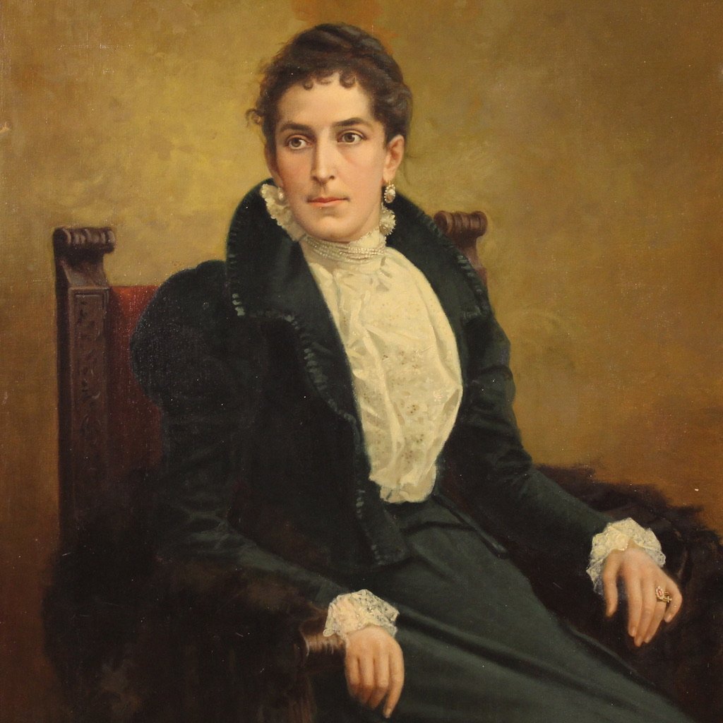 Grand Portrait Signé Luigi Sorio Et Daté De 1898-photo-2