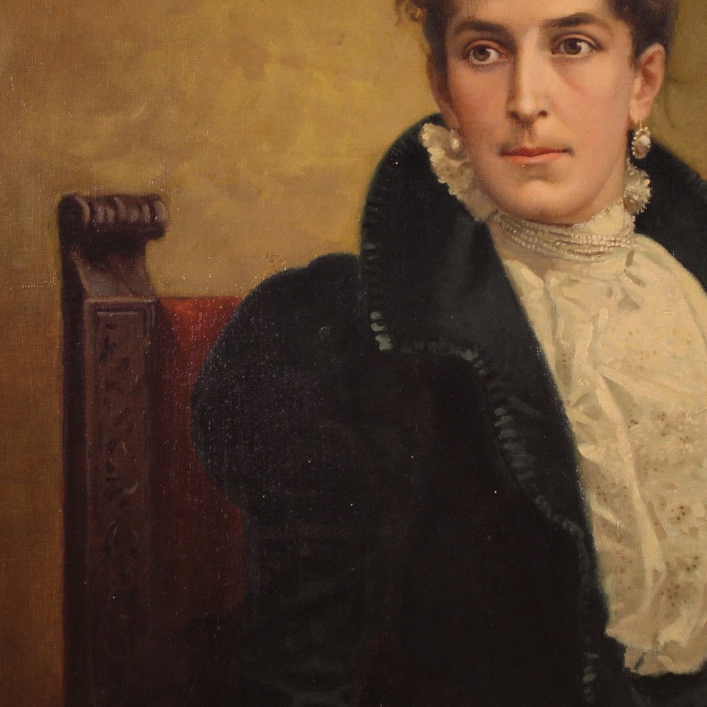 Grand Portrait Signé Luigi Sorio Et Daté De 1898-photo-6