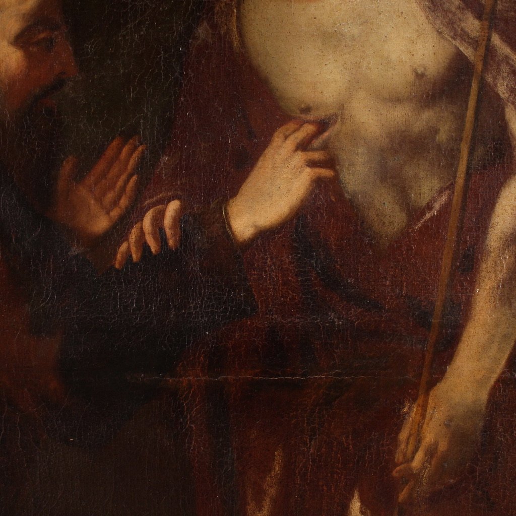 Great 17th Century Italian Painting, The Incredulity Of Saint Thomas-photo-3