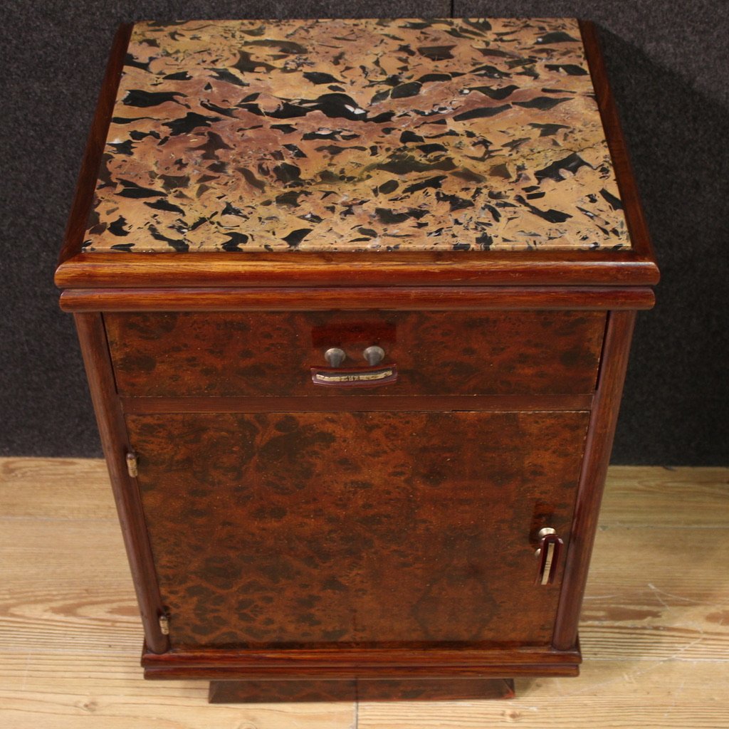 Pair Of Italian Marble Top Nightstands From The 20th Century-photo-5