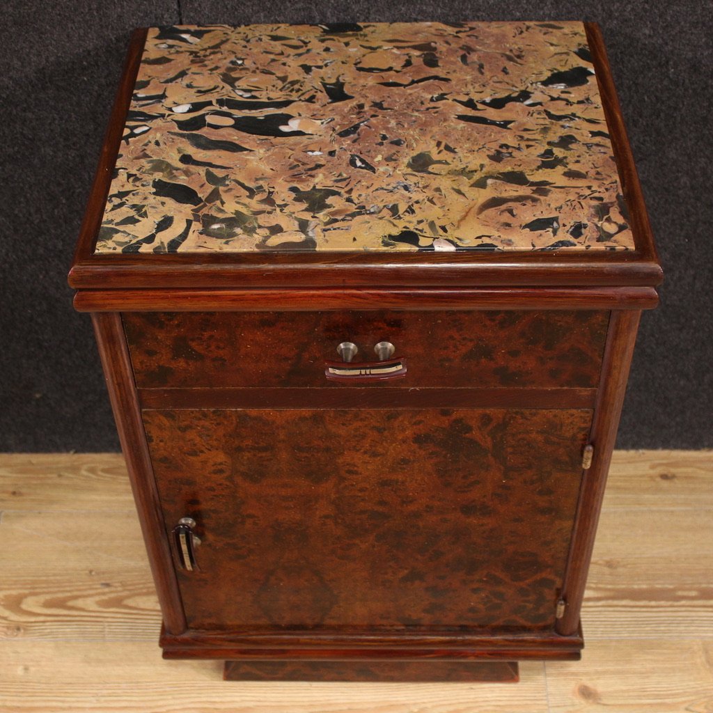 Pair Of Italian Marble Top Nightstands From The 20th Century-photo-8