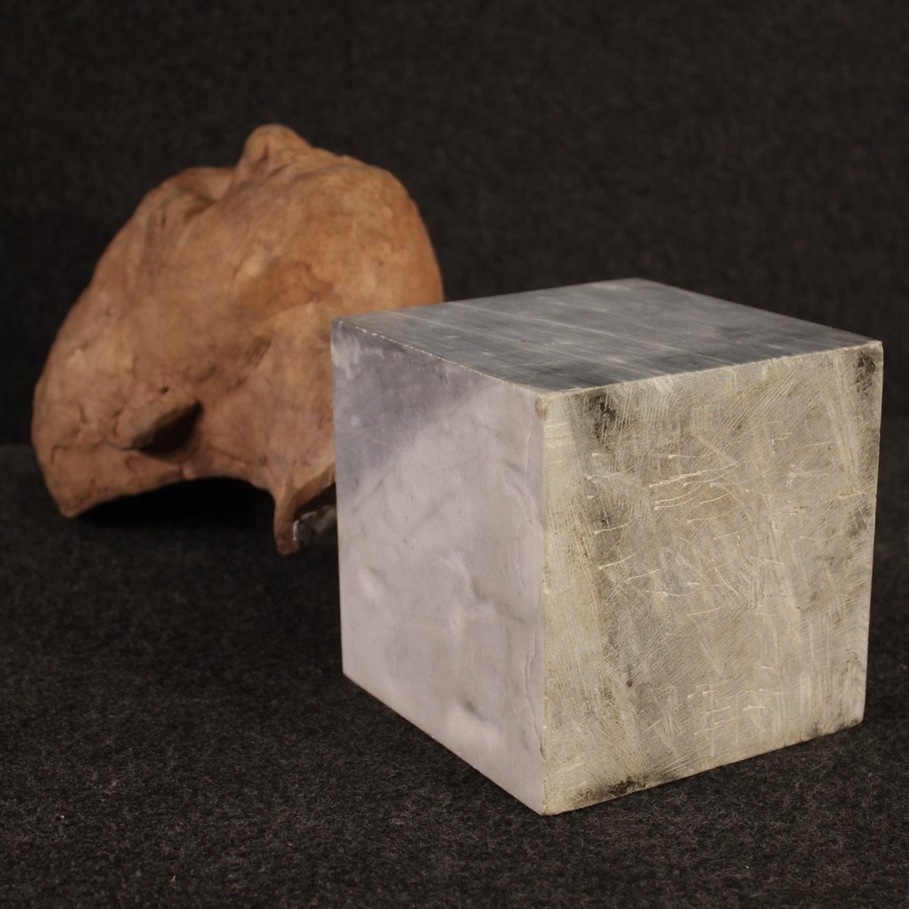 Sculpture italienne en terre cuite avec socle en marbre-photo-6