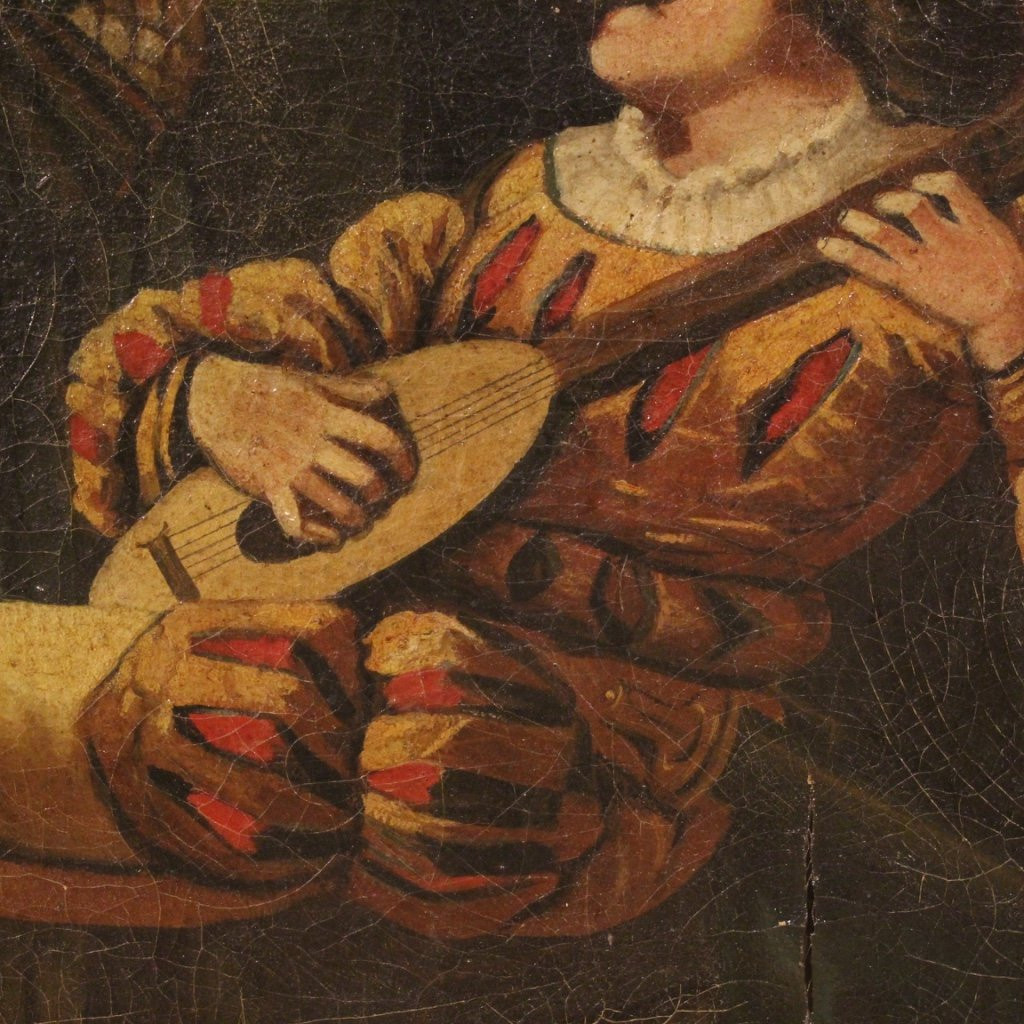 Italian Painting Interior Scene From 20th Century-photo-7