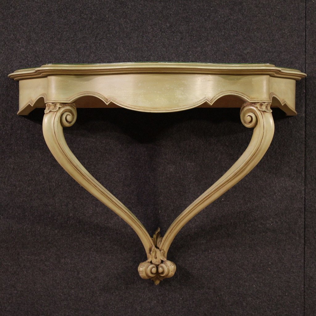 Console italienne laquée et peinte-photo-3