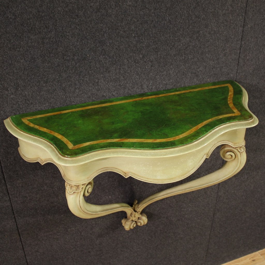 Console italienne laquée et peinte-photo-6
