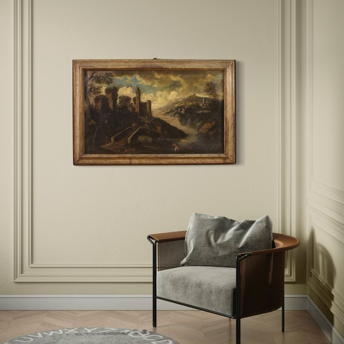 Antique Italian Landscape Painting From The 18th Century-photo-2