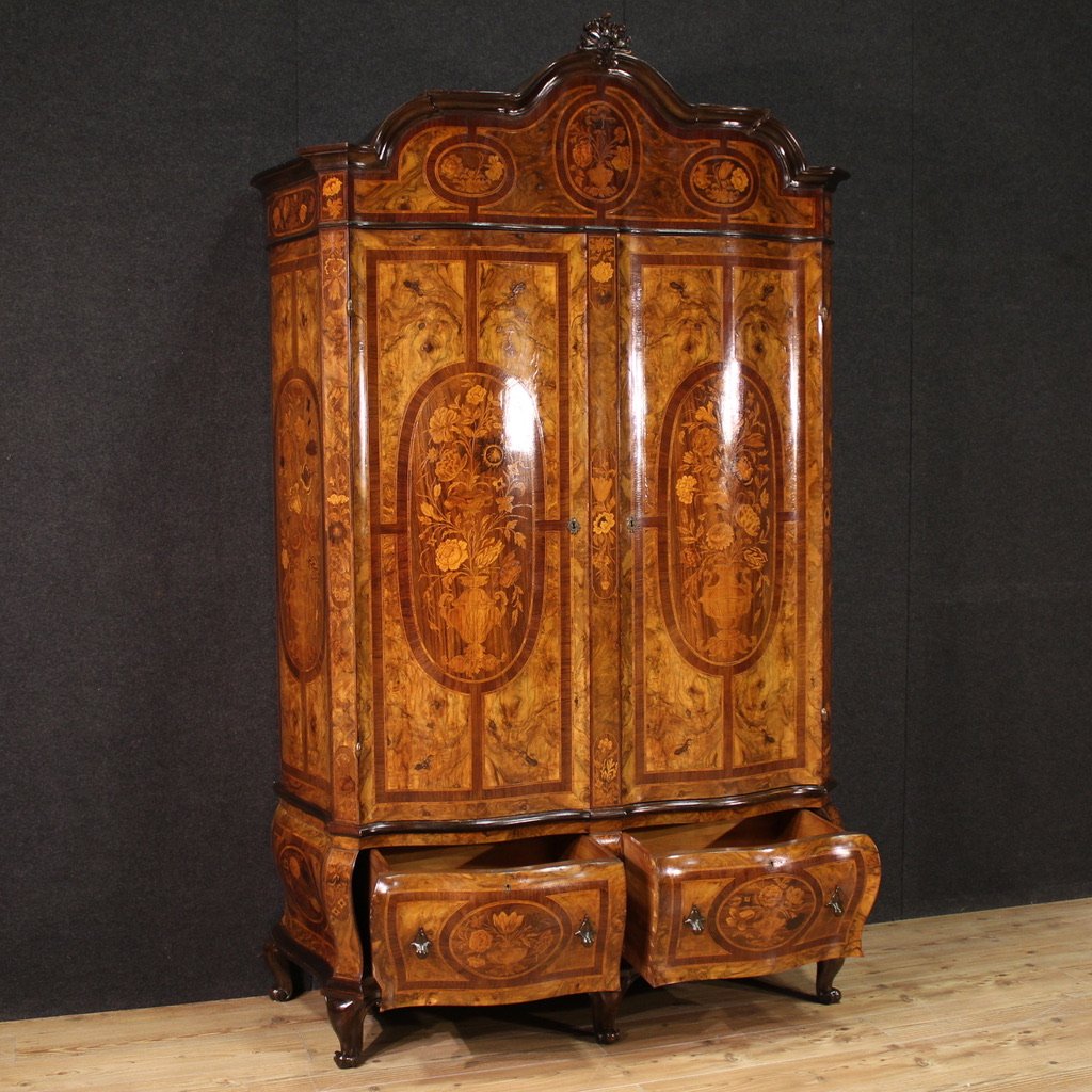 Inlaid Lombard Wardrobe In Louis XV Style-photo-4