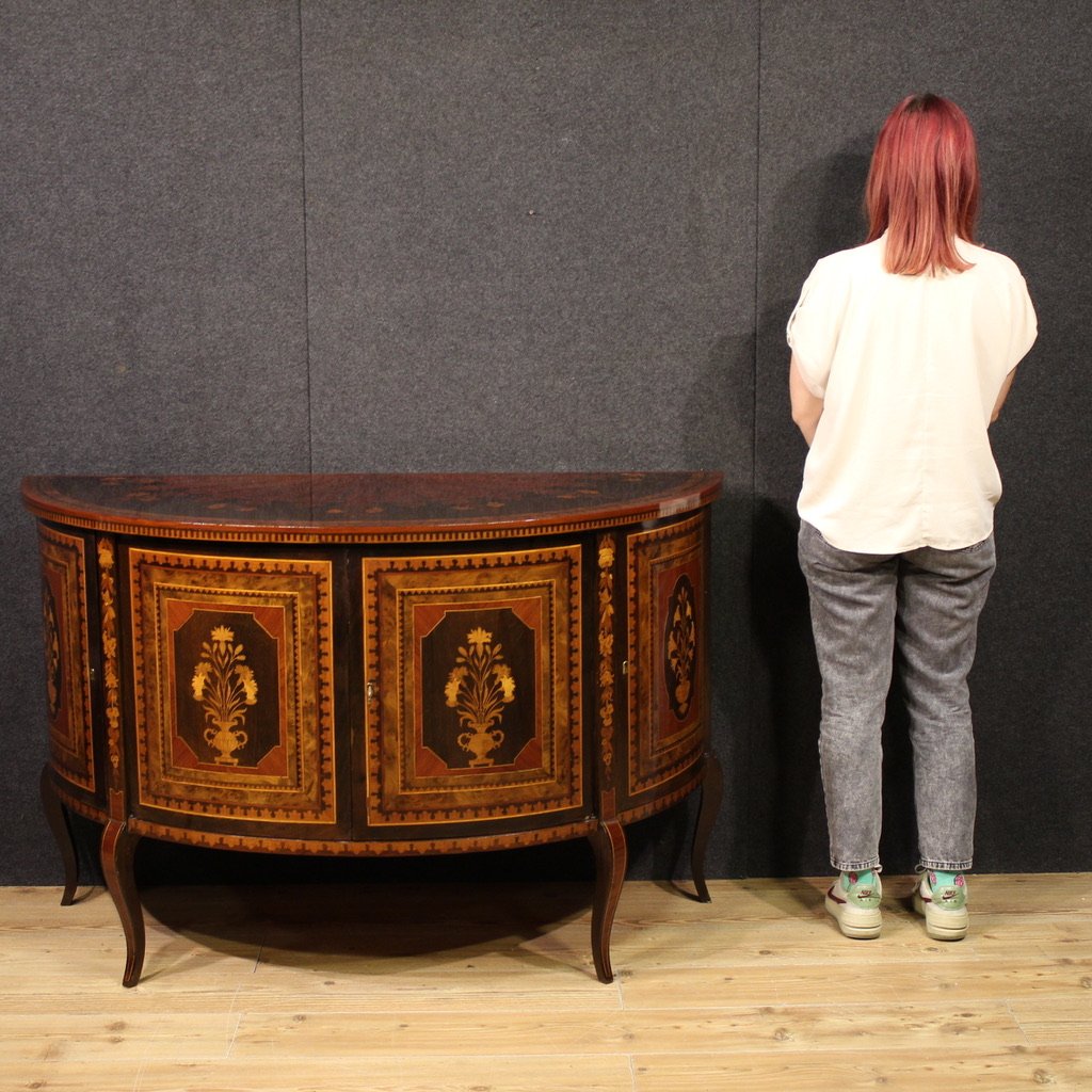 20th Century Inlaid Half Moon Sideboard-photo-2