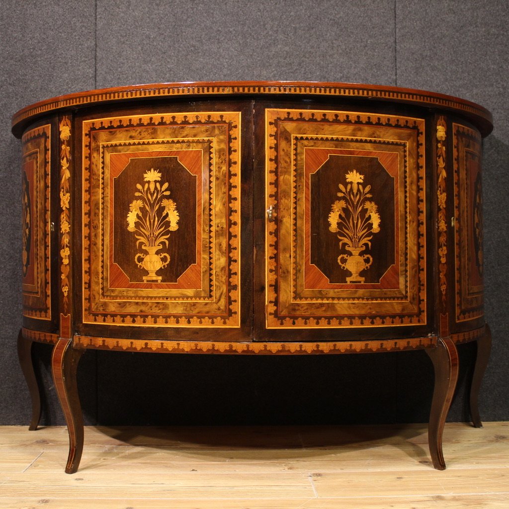 20th Century Inlaid Half Moon Sideboard-photo-1