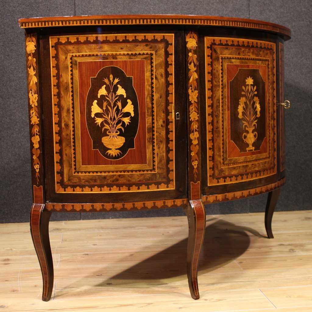 20th Century Inlaid Half Moon Sideboard-photo-5